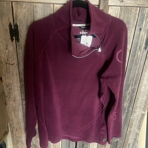 Calvin Klein Women's Maroon fleece quarter zip
